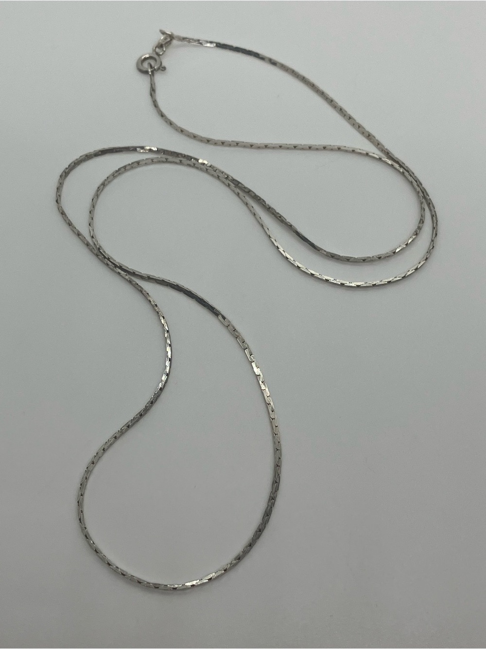 Vtg 925 Sterling Silver Venetian Box Chain Necklace 24" L / 1mm W